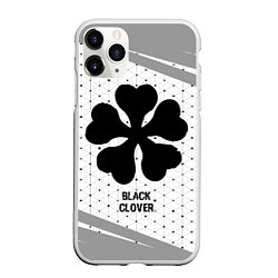 Чехол iPhone 11 Pro матовый Black Clover glitch на светлом фоне