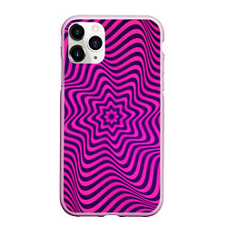 Чехол iPhone 11 Pro матовый Абстрактный фиолетовый узор, цвет: 3D-розовый