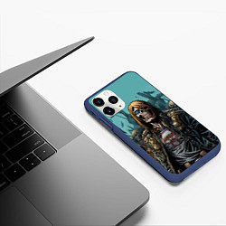 Чехол iPhone 11 Pro матовый Iron Maiden Fallen Angel, цвет: 3D-тёмно-синий — фото 2