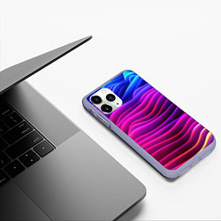 Чехол iPhone 11 Pro матовый Сине-фиолетовый градиент, цвет: 3D-светло-сиреневый — фото 2