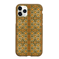 Чехол iPhone 11 Pro матовый Марроканские мотивы оранж, цвет: 3D-коричневый