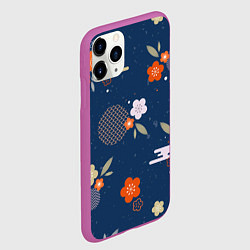 Чехол iPhone 11 Pro матовый Орнамент японского кимоно, цвет: 3D-фиолетовый — фото 2