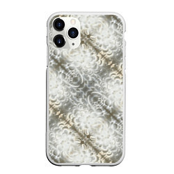 Чехол iPhone 11 Pro матовый Мягкие белые абстрактные цветы, цвет: 3D-белый