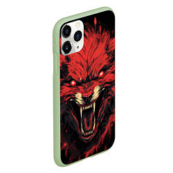 Чехол iPhone 11 Pro матовый Red wolf, цвет: 3D-салатовый — фото 2
