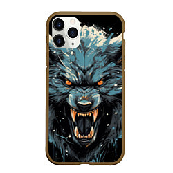 Чехол iPhone 11 Pro матовый Fantasy blue wolf, цвет: 3D-коричневый