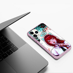 Чехол iPhone 11 Pro матовый Макима с рожками - человек-бензопила, цвет: 3D-розовый — фото 2