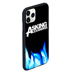 Чехол iPhone 11 Pro матовый Asking Alexandria blue fire, цвет: 3D-черный — фото 2