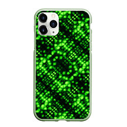 Чехол iPhone 11 Pro матовый Зеленые точечные ромбы