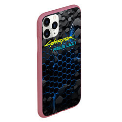 Чехол iPhone 11 Pro матовый Cyberpunk 2077 phantom liberty blue, цвет: 3D-малиновый — фото 2