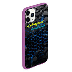 Чехол iPhone 11 Pro матовый Cyberpunk 2077 phantom liberty blue, цвет: 3D-фиолетовый — фото 2