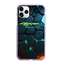 Чехол iPhone 11 Pro матовый Cyberpunk 2077 phantom liberty logo, цвет: 3D-светло-сиреневый