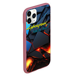 Чехол iPhone 11 Pro матовый Cyberpunk 2077 phantom logo, цвет: 3D-малиновый — фото 2