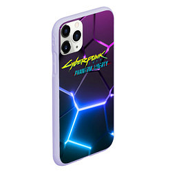 Чехол iPhone 11 Pro матовый Cyberpunk 2077 phantom liberty neon, цвет: 3D-светло-сиреневый — фото 2