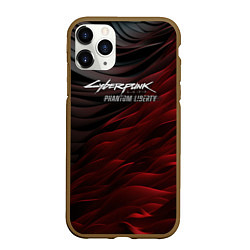 Чехол iPhone 11 Pro матовый Cyberpunk 2077 phantom liberty black red, цвет: 3D-коричневый