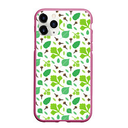 Чехол iPhone 11 Pro матовый Green plants