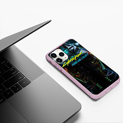 Чехол iPhone 11 Pro матовый Броня киберпанк 2077 призрачная свобода, цвет: 3D-розовый — фото 2