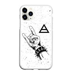 Чехол iPhone 11 Pro матовый Thirty Seconds to Mars и рок символ
