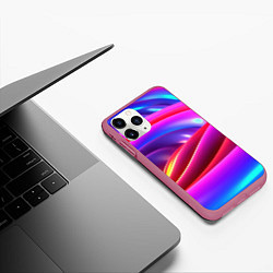 Чехол iPhone 11 Pro матовый Неоновая вязкая текстура, цвет: 3D-малиновый — фото 2