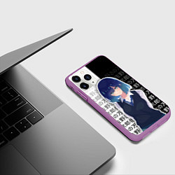 Чехол iPhone 11 Pro матовый Аканэ - Звёздное дитя - иероглифы, цвет: 3D-фиолетовый — фото 2