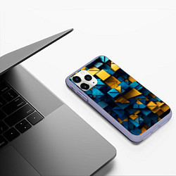 Чехол iPhone 11 Pro матовый Объёмная геометрия, цвет: 3D-светло-сиреневый — фото 2