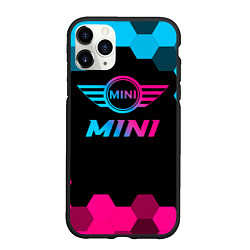 Чехол iPhone 11 Pro матовый Mini - neon gradient, цвет: 3D-черный