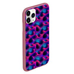 Чехол iPhone 11 Pro матовый Абстракция паттерн фиолетовые цвета, цвет: 3D-малиновый — фото 2