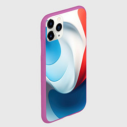 Чехол iPhone 11 Pro матовый Объемная белая синяя красная текстура, цвет: 3D-фиолетовый — фото 2