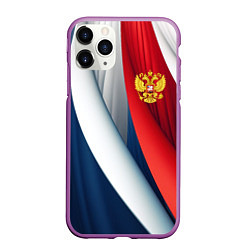 Чехол iPhone 11 Pro матовый Герб России абстракция