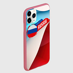 Чехол iPhone 11 Pro матовый Russia abstract, цвет: 3D-малиновый — фото 2