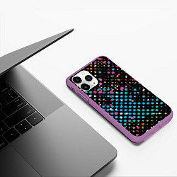 Чехол iPhone 11 Pro матовый Яркие брызги, цвет: 3D-фиолетовый — фото 2