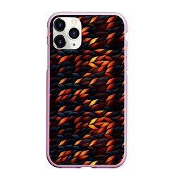 Чехол iPhone 11 Pro матовый Black orange texture