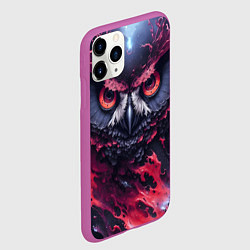Чехол iPhone 11 Pro матовый Сова взгляд краска, цвет: 3D-фиолетовый — фото 2