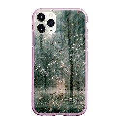 Чехол iPhone 11 Pro матовый Тени деревьев и краски