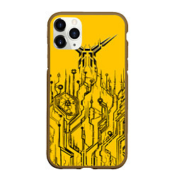 Чехол iPhone 11 Pro матовый Киберпанк Yellow-Black