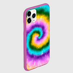 Чехол iPhone 11 Pro матовый Тай дай стиль, цвет: 3D-фиолетовый — фото 2