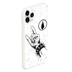 Чехол iPhone 11 Pro матовый Thousand Foot Krutch и рок символ, цвет: 3D-белый — фото 2