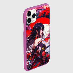 Чехол iPhone 11 Pro матовый Японская девушка от нейросети, цвет: 3D-фиолетовый — фото 2
