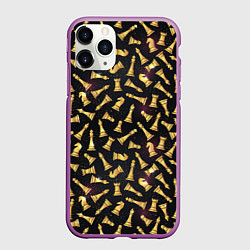 Чехол iPhone 11 Pro матовый Шахматы в космосе, цвет: 3D-фиолетовый