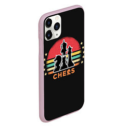 Чехол iPhone 11 Pro матовый Шахматные фигуры chess, цвет: 3D-розовый — фото 2