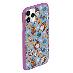 Чехол iPhone 11 Pro матовый Пляжные гномы, цвет: 3D-фиолетовый — фото 2