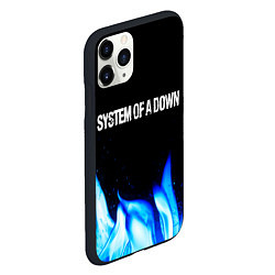 Чехол iPhone 11 Pro матовый System of a Down blue fire, цвет: 3D-черный — фото 2