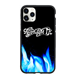 Чехол iPhone 11 Pro матовый Aerosmith blue fire, цвет: 3D-черный