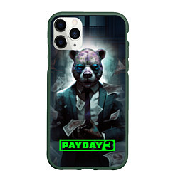 Чехол iPhone 11 Pro матовый Payday 3 bear, цвет: 3D-темно-зеленый
