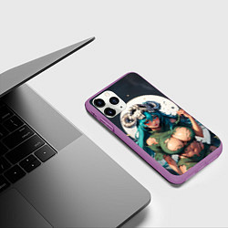 Чехол iPhone 11 Pro матовый Нелл из Блича, цвет: 3D-фиолетовый — фото 2