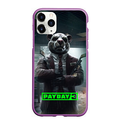 Чехол iPhone 11 Pro матовый Payday 3 dog, цвет: 3D-фиолетовый