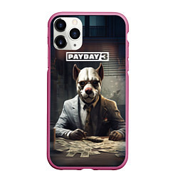 Чехол iPhone 11 Pro матовый Bulldog payday 3, цвет: 3D-малиновый