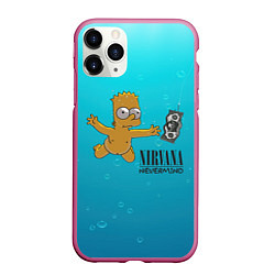 Чехол iPhone 11 Pro матовый Nirvana - Simpson, цвет: 3D-малиновый
