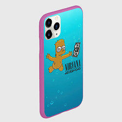 Чехол iPhone 11 Pro матовый Nirvana - Simpson, цвет: 3D-фиолетовый — фото 2