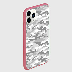 Чехол iPhone 11 Pro матовый Камуфляж серый, цвет: 3D-малиновый — фото 2