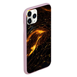 Чехол iPhone 11 Pro матовый Black gold texture, цвет: 3D-розовый — фото 2